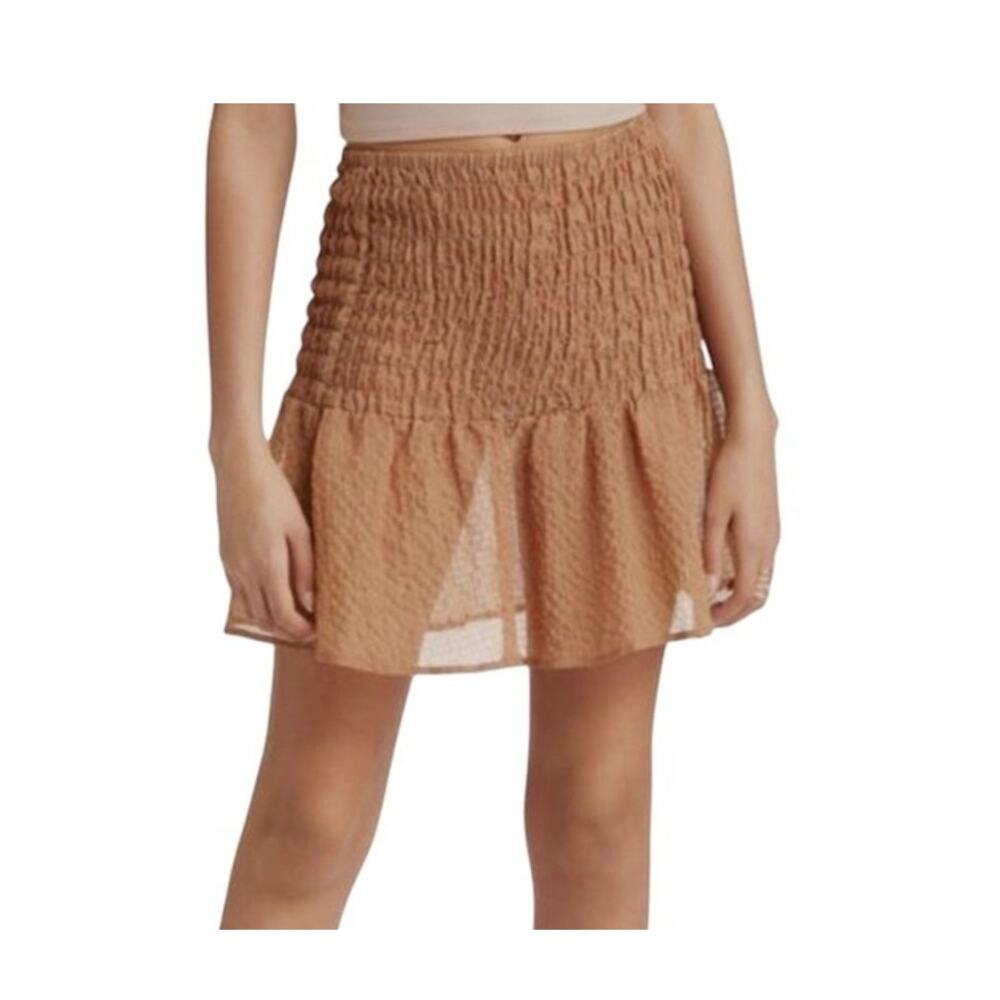 new Open Edit large smocked semi sheer mini skirt Chanterelle SK 3134